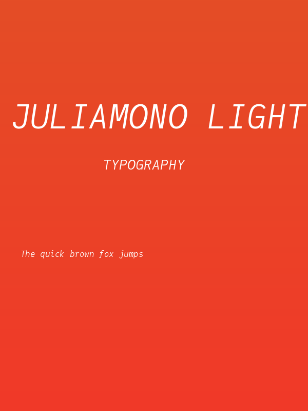 JuliaMono LightItalic Poster