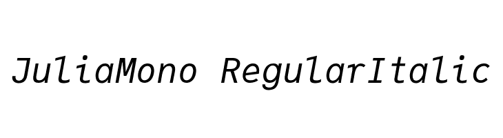 JuliaMono RegularItalic  नि: शुल्क फ़ॉन्ट्स डाउनलोड