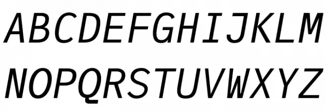 JuliaMono RegularItalic Schriftart Groß