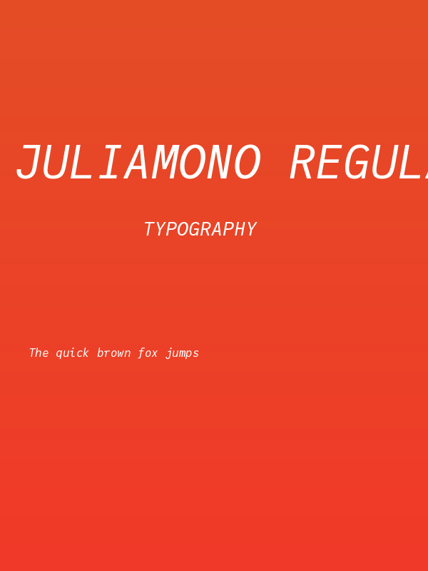 JuliaMono RegularItalic Poster