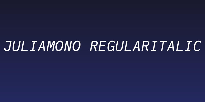 JuliaMono RegularItalic Social Header