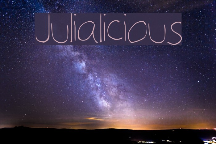 Julialicious Font examples