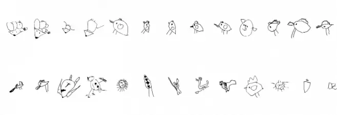Julidoodles_3yrs_small Font LOWERCASE
