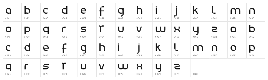 Julie01 Character Map