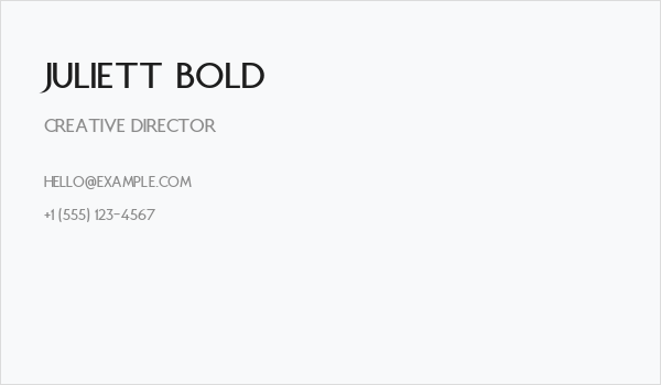 Juliett Bold Business Card