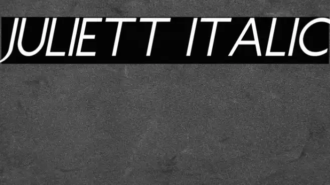 Juliett Italic Font examples