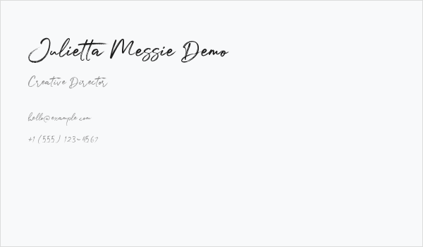 Julietta Messie Demo Business Card