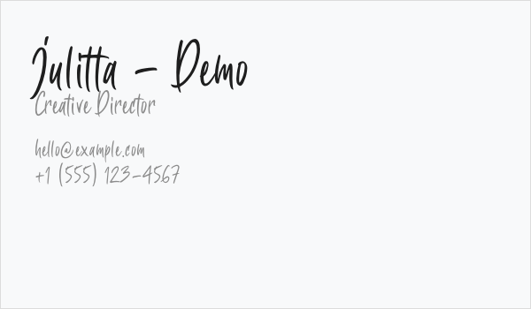 Julitta - Demo Business Card