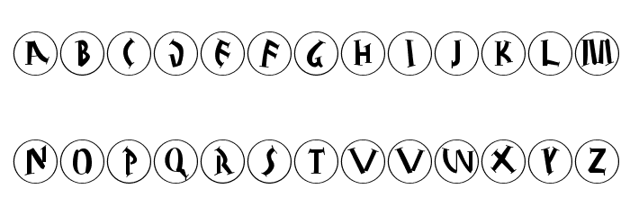 JuliusCaesarDisks Font LOWERCASE