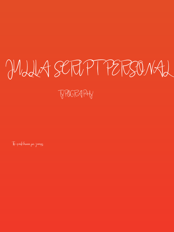 Jullia Script Personal Use Only Poster