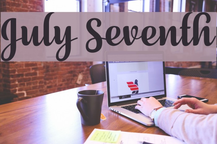 July Seventh Font examples