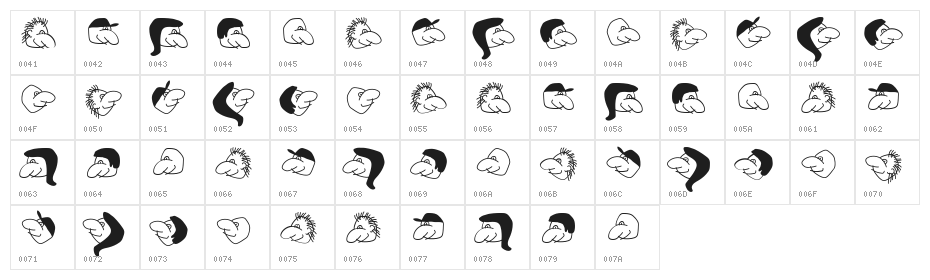 JulySketches Character Map