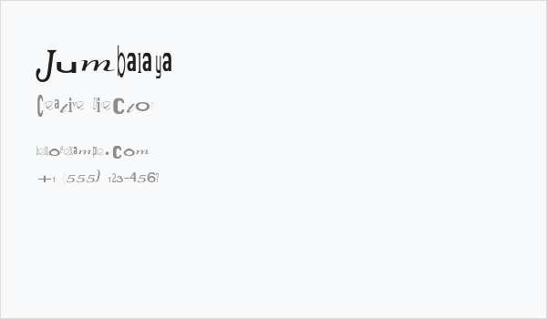 Jumbalaya Business Card