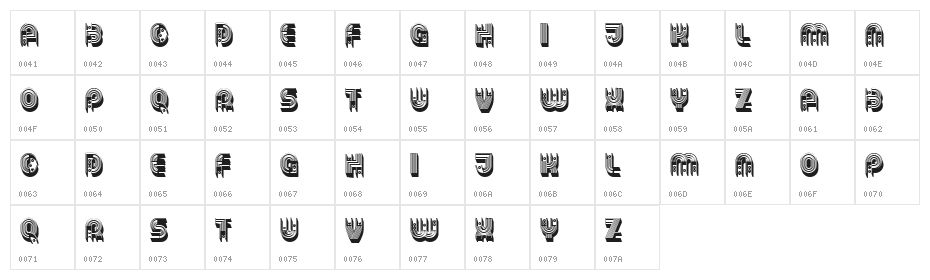 Jumble Regular Character Map