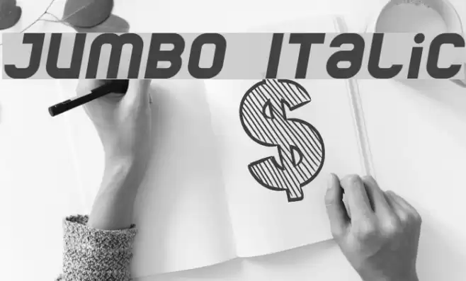 Jumbo Italic Font examples
