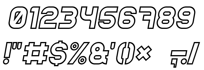 Jumbo Outline Italic Font OTHER CHARS