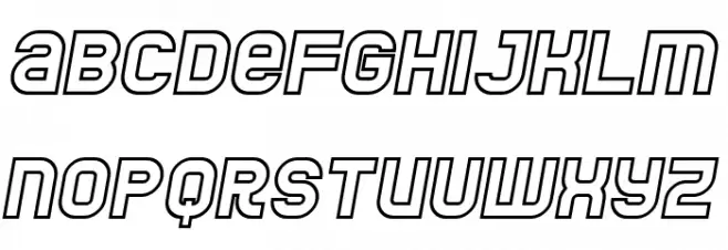 Jumbo Outline Italic Caratteri MAIUSCOLE
