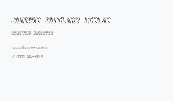 Jumbo Outline Italic Business Card