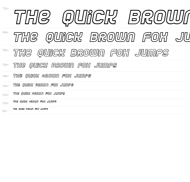 Jumbo Outline Italic Waterfall