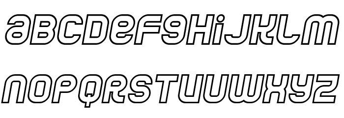 Jumbo Outline Italic Font LOWERCASE