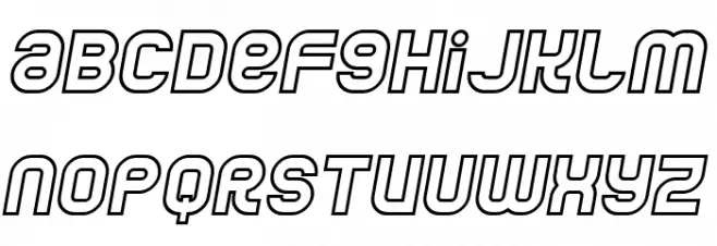Jumbo Outline Italic Font LOWERCASE