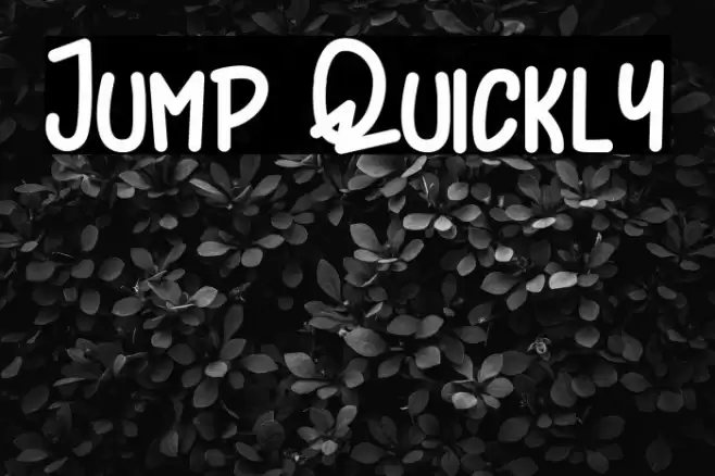 Jump Quickly Font examples