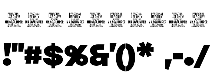 Jumper PERSONAL USE ONLY Black Font OTHER CHARS