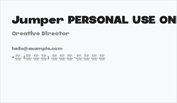 Jumper PERSONAL USE ONLY Black Business Card