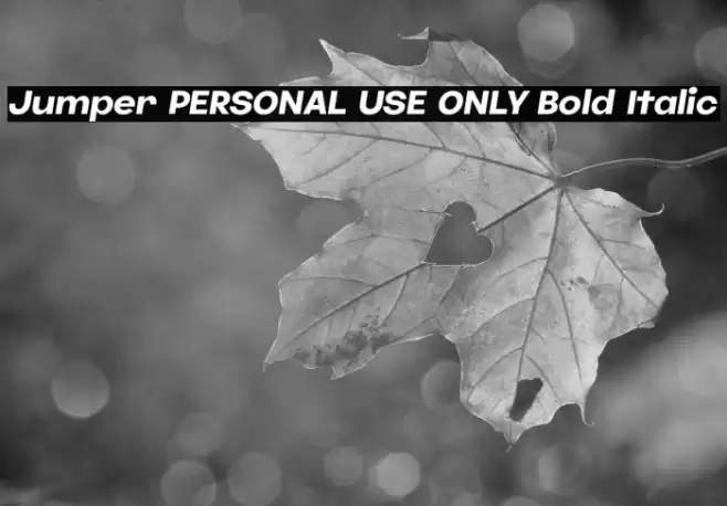 Jumper PERSONAL USE ONLY Bold Italic Font examples