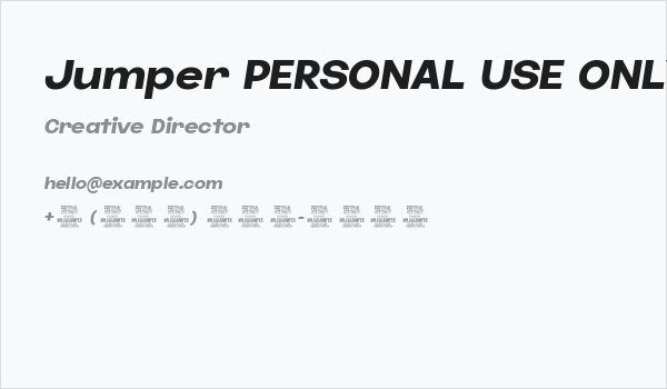 Jumper PERSONAL USE ONLY Bold Italic Business Card