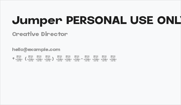 Jumper PERSONAL USE ONLY Bold Business Card