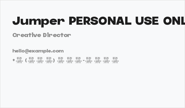 Jumper PERSONAL USE ONLY Extra-Bold Business Card
