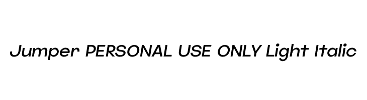 Jumper PERSONAL USE ONLY Light Italic  Frei Schriftart Herunterladen