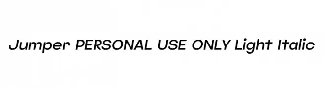 Jumper PERSONAL USE ONLY Light Italic  Скачать бесплатные шрифты