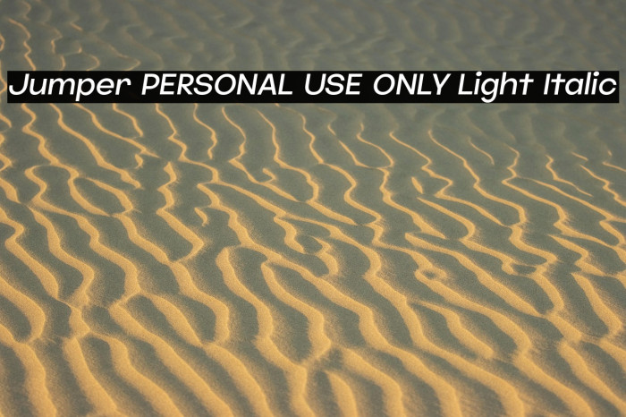 Jumper PERSONAL USE ONLY Light Italic Example 1