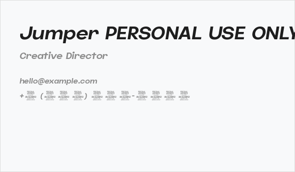 Jumper PERSONAL USE ONLY Regular Italic Business Card