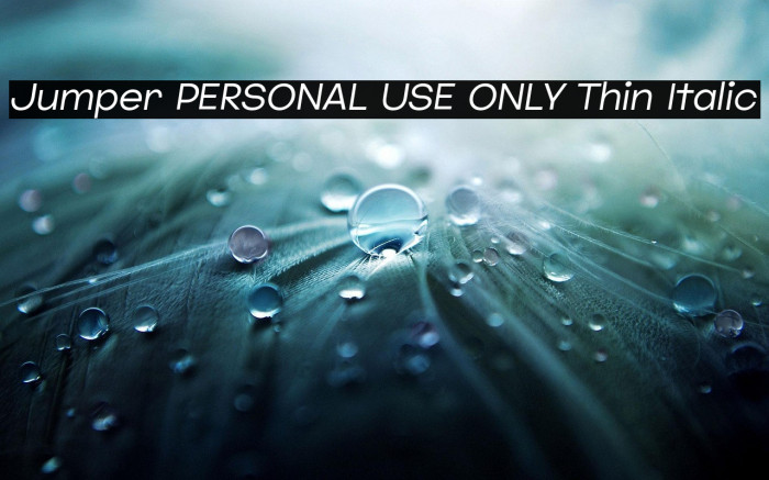 Jumper PERSONAL USE ONLY Thin Italic Example 2