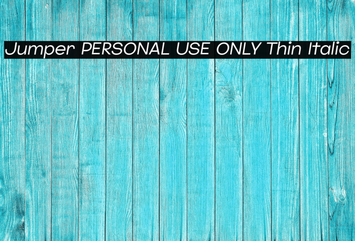Jumper PERSONAL USE ONLY Thin Italic Example 3