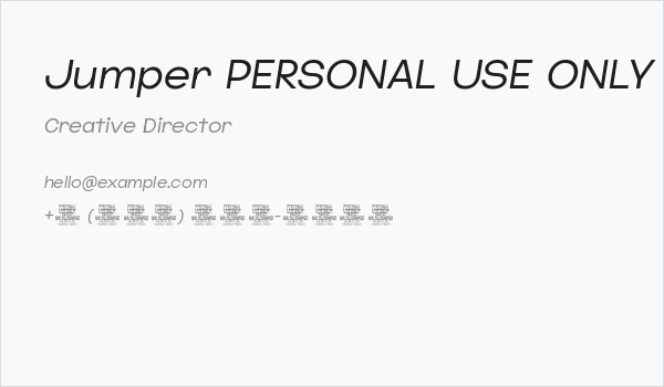 Jumper PERSONAL USE ONLY Thin Italic Business Card