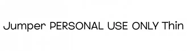 Jumper PERSONAL USE ONLY Thin  Скачать бесплатные шрифты