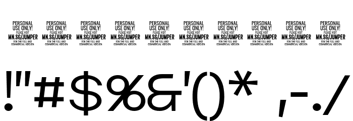 Jumper PERSONAL USE ONLY Thin Font OTHER CHARS