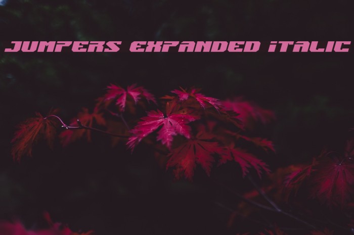 Jumpers Expanded Italic Font examples