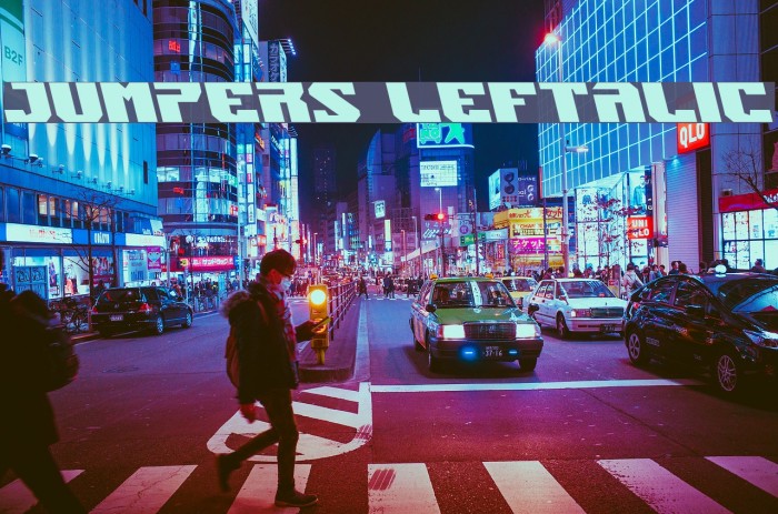 Jumpers Leftalic Font examples