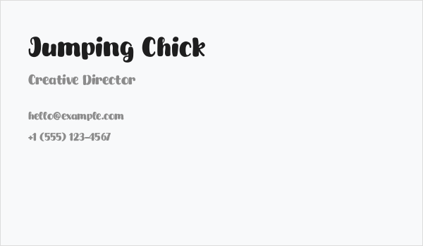 Jumping Chick Business Card