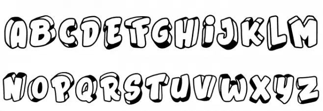 Jumping Flash Schriftart Groß
