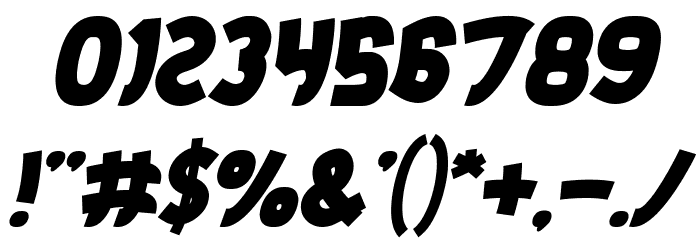 Jumping Running Bold Italic Font OTHER CHARS