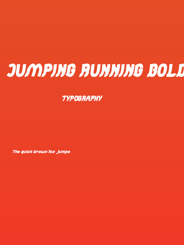 Jumping Running Bold Italic Poster
