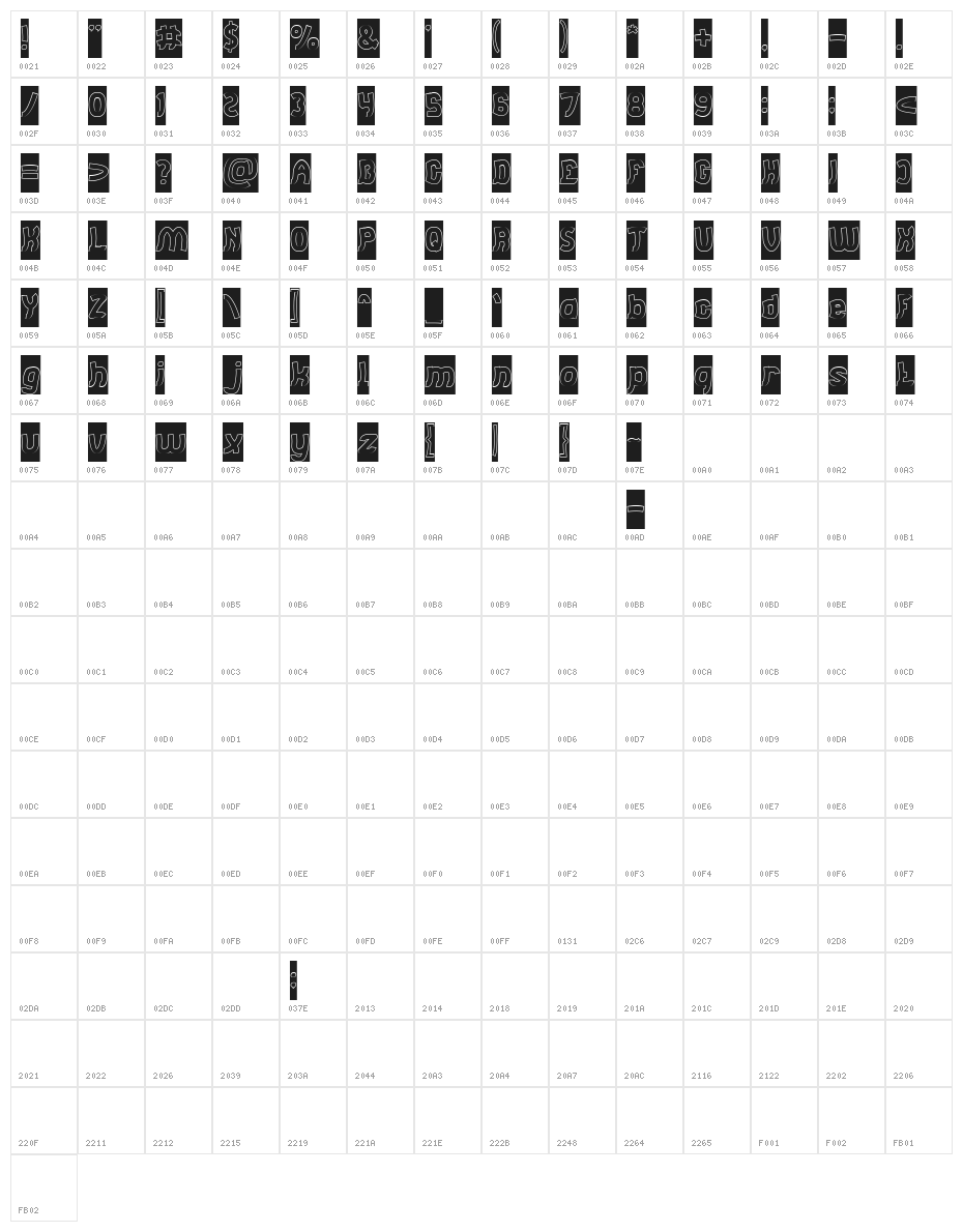 Jumping Running-Hollow-Inverse Character Map