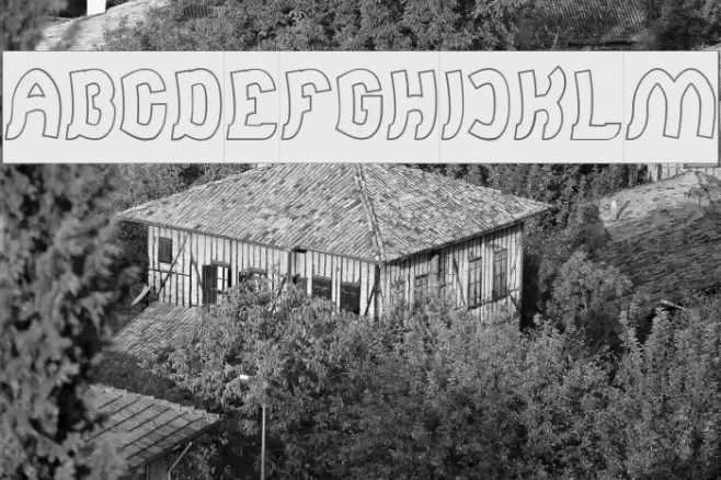 Jumping Running-Hollow-Inverse Font examples