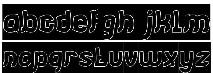 Jumping Running-Hollow-Inverse Font LOWERCASE